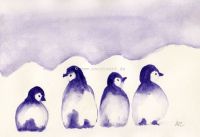 Pingüins de color lila
